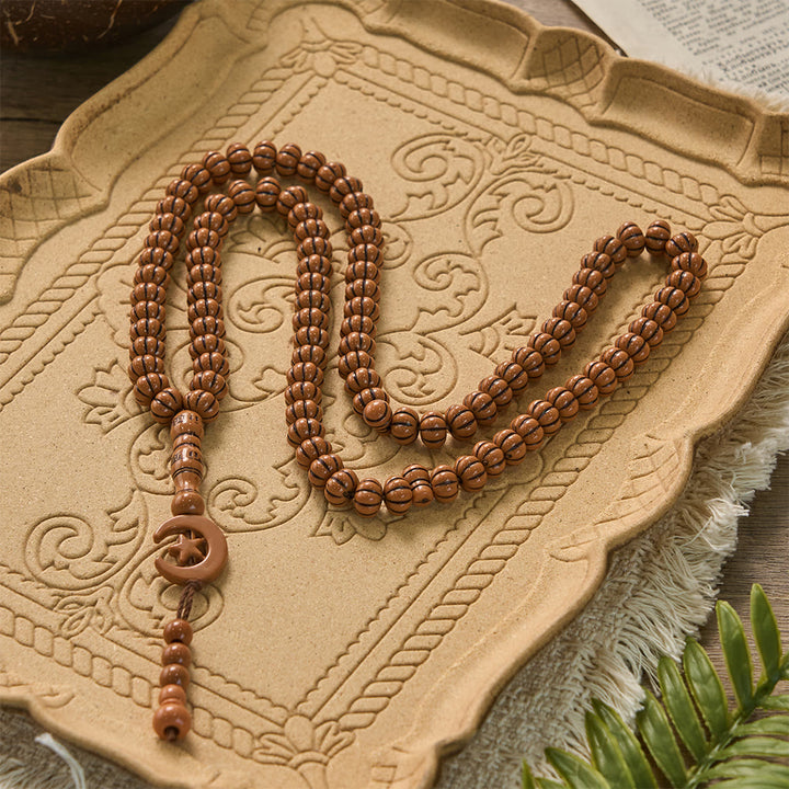 HilalHaven "Noor Crescent" Handcrafted Tasbih — Carved 33 Beads Tasbih - image 4