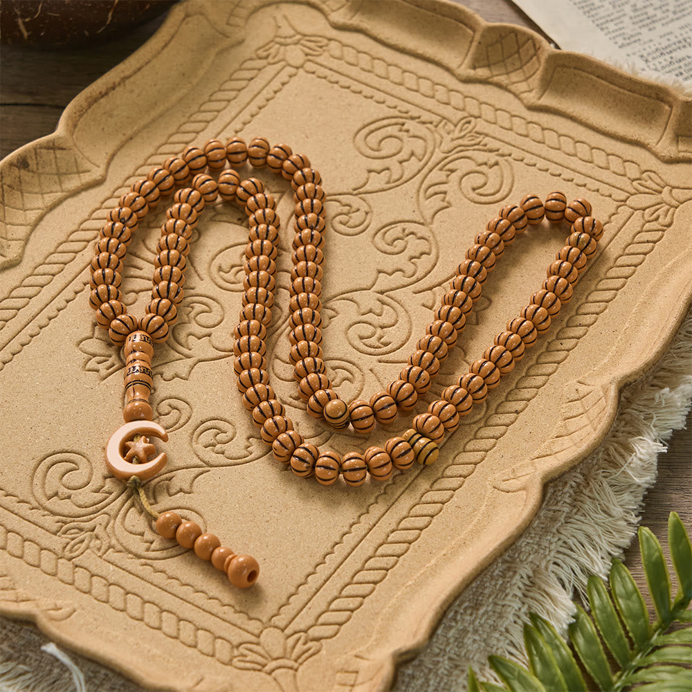 HilalHaven "Noor Crescent" Handcrafted Tasbih — Carved 33 Beads Tasbih - image 16