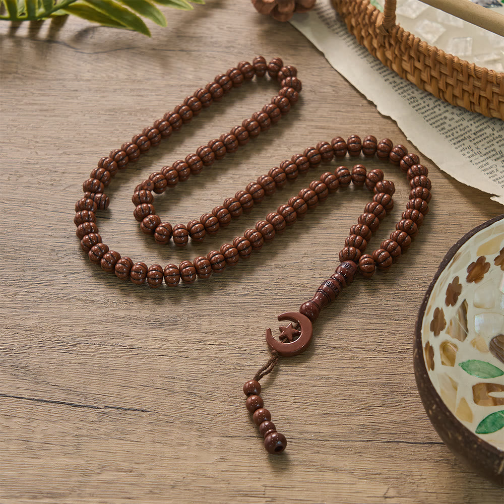 HilalHaven "Noor Crescent" Handcrafted Tasbih — Carved 33 Beads Tasbih - image 1