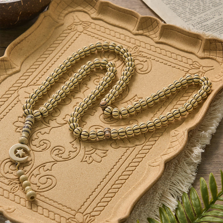 HilalHaven "Noor Crescent" Handcrafted Tasbih — Carved 33 Beads Tasbih - image 8