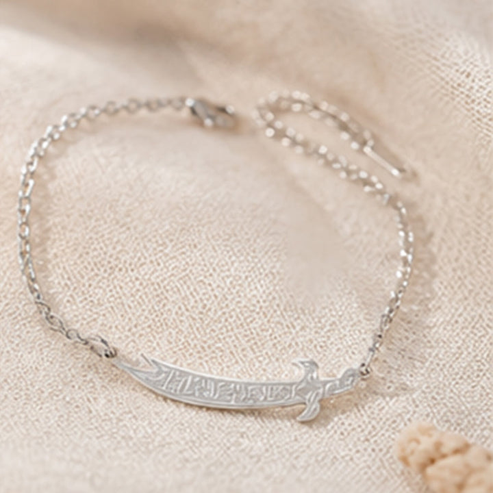 HilalHaven "Blade of Courage" Zulfiqar-Inspired Calligraphy Bracelet — 18K Gold Plated Steel - image 6