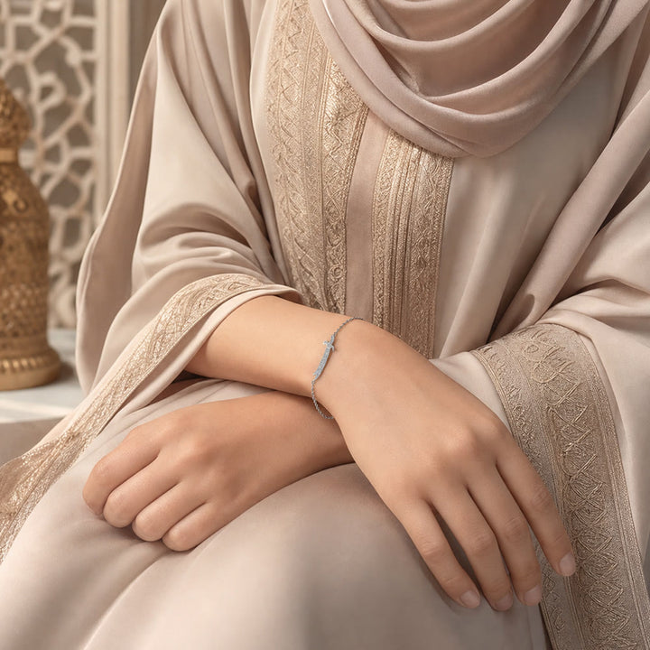 HilalHaven "Blade of Courage" Zulfiqar-Inspired Calligraphy Bracelet — 18K Gold Plated Steel - image 8