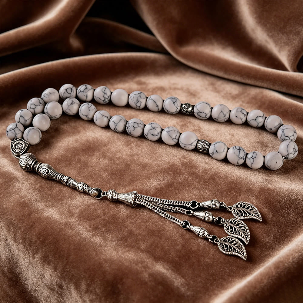 HilalHaven Stillness in Stone Natural 33 Beads Tasbih — Handcrafted Natural Lapis Lazuli Beads  - image 1