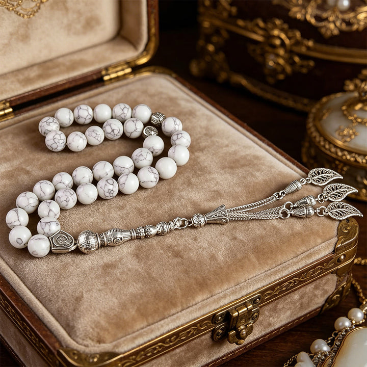 HilalHaven Stillness in Stone Natural 33 Beads Tasbih — Handcrafted Natural Lapis Lazuli Beads  - image 3
