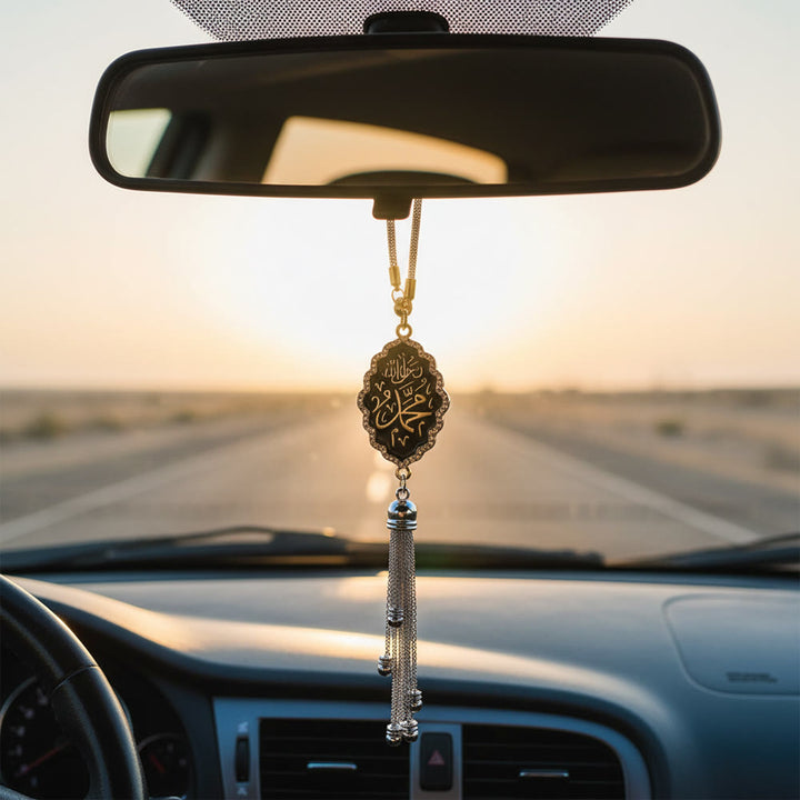 HilalHaven Petal Proclamation Shahada Car Pendant - Black&amp;Silver - image 8