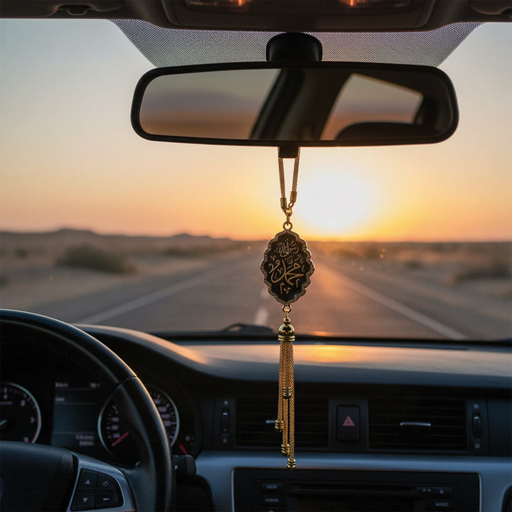 HilalHaven Petal Proclamation Shahada Car Pendant - Black&amp;Golden - image 5