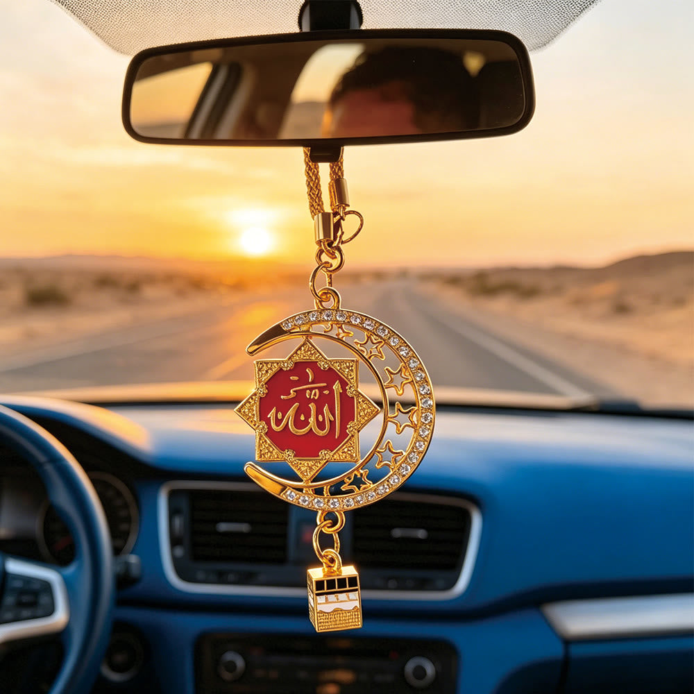 HilalHaven Crescent Sanctuary Allah Crescent &amp; Sta Car Pendant - image 5