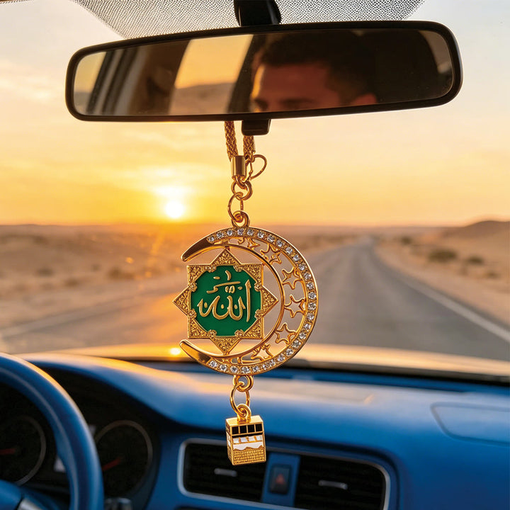 HilalHaven Crescent Sanctuary Allah Crescent &amp; Sta Car Pendant - image 6