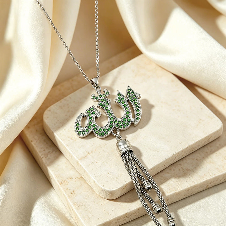 HilalHaven Encrusted Divine Allah Tassel Car Pendant - image 1