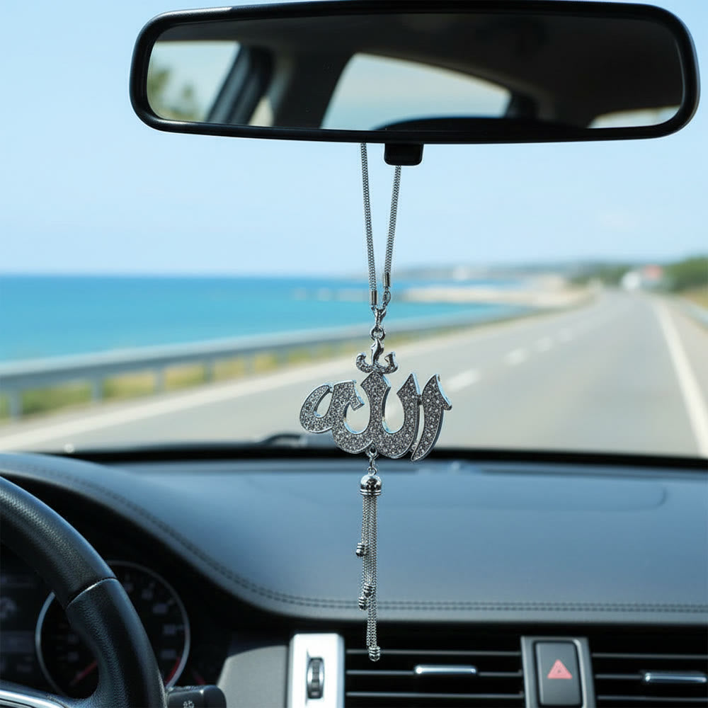 HilalHaven Encrusted Divine Allah Tassel Car Pendant - image 6