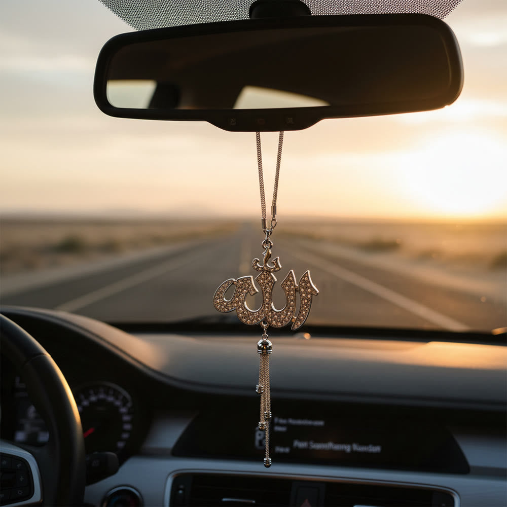 HilalHaven Encrusted Divine Allah Tassel Car Pendant - image 3