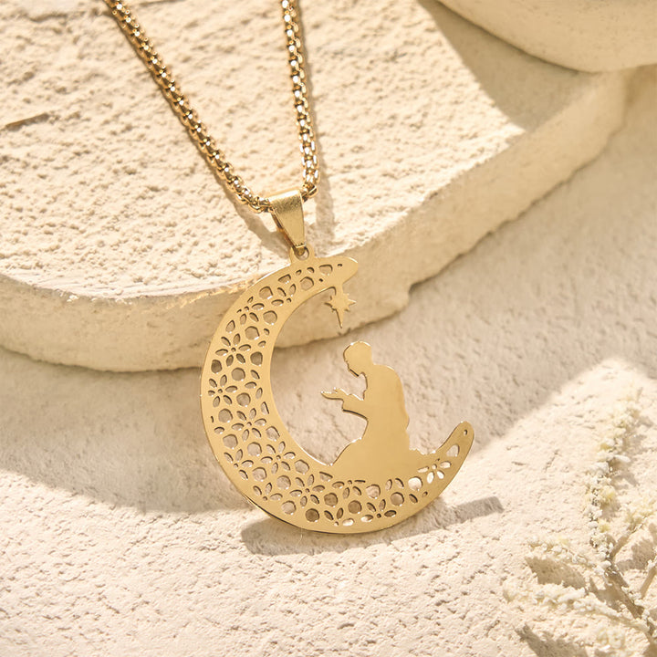 HilalHaven Lunar Devotion Openwork Crescent Necklace  - image 5