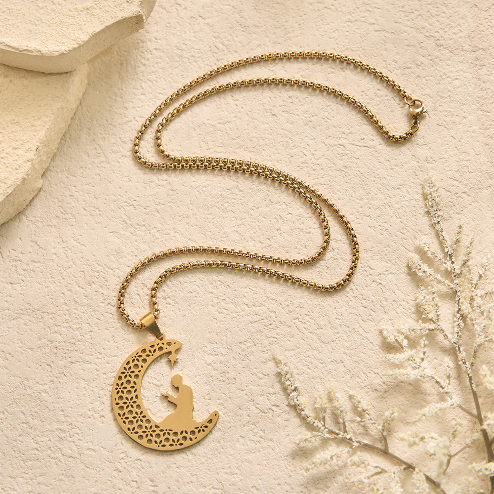 HilalHaven Lunar Devotion Openwork Crescent Necklace  - image 6