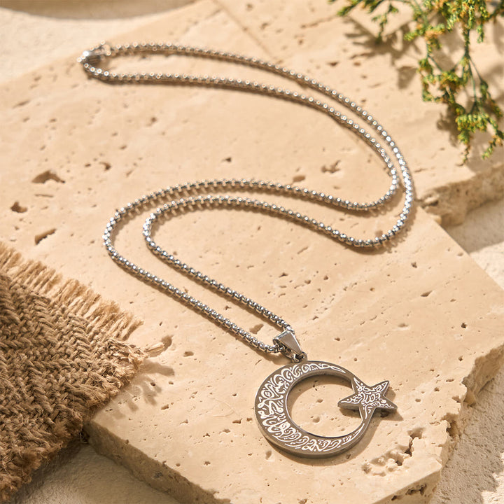 HilalHaven Midnight Motif Ornate Shahada Crescent &amp; Star Necklace  - image 5