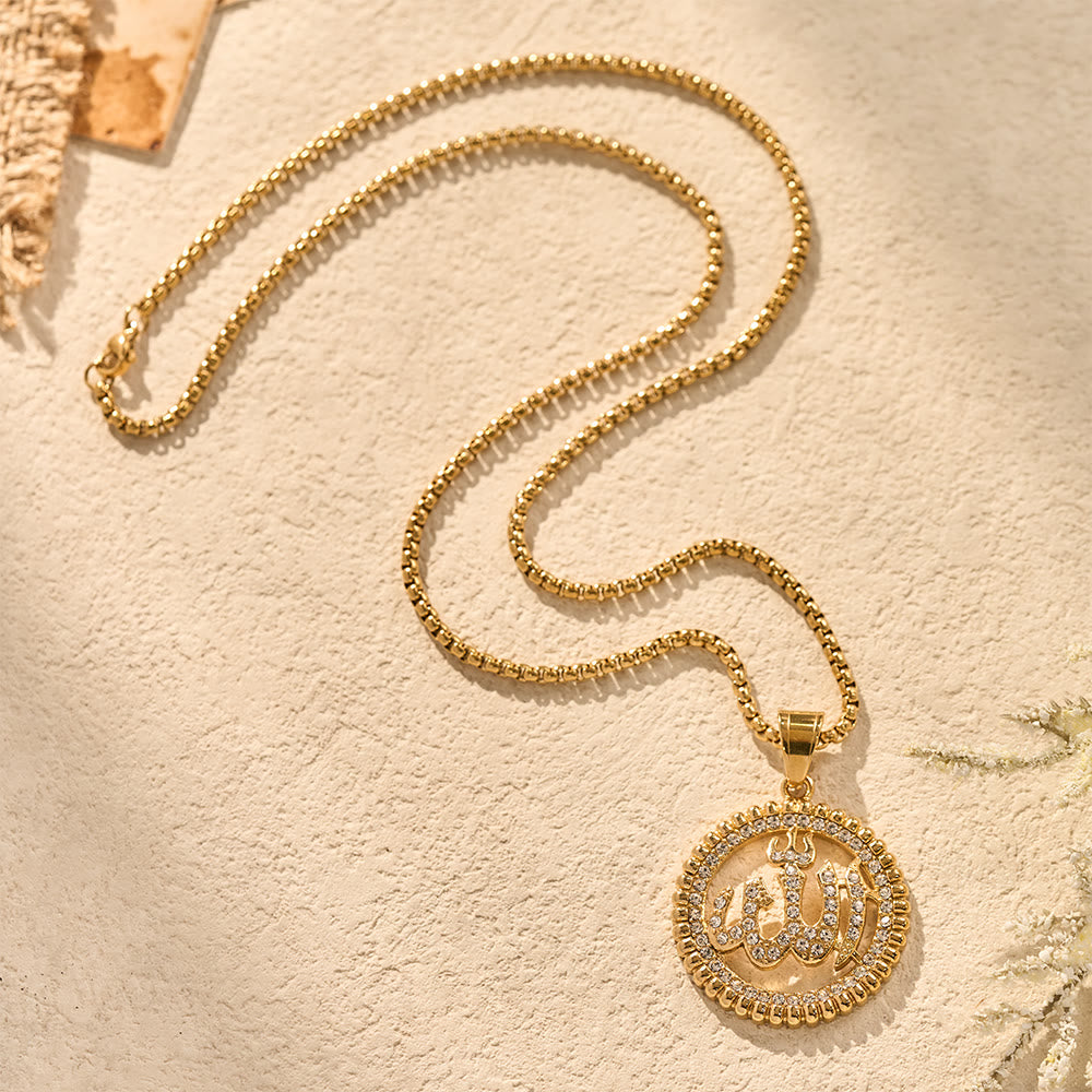 HilalHaven Lunar Oath Allah Script-Inscribed Crescent Pendant Necklace - image 6
