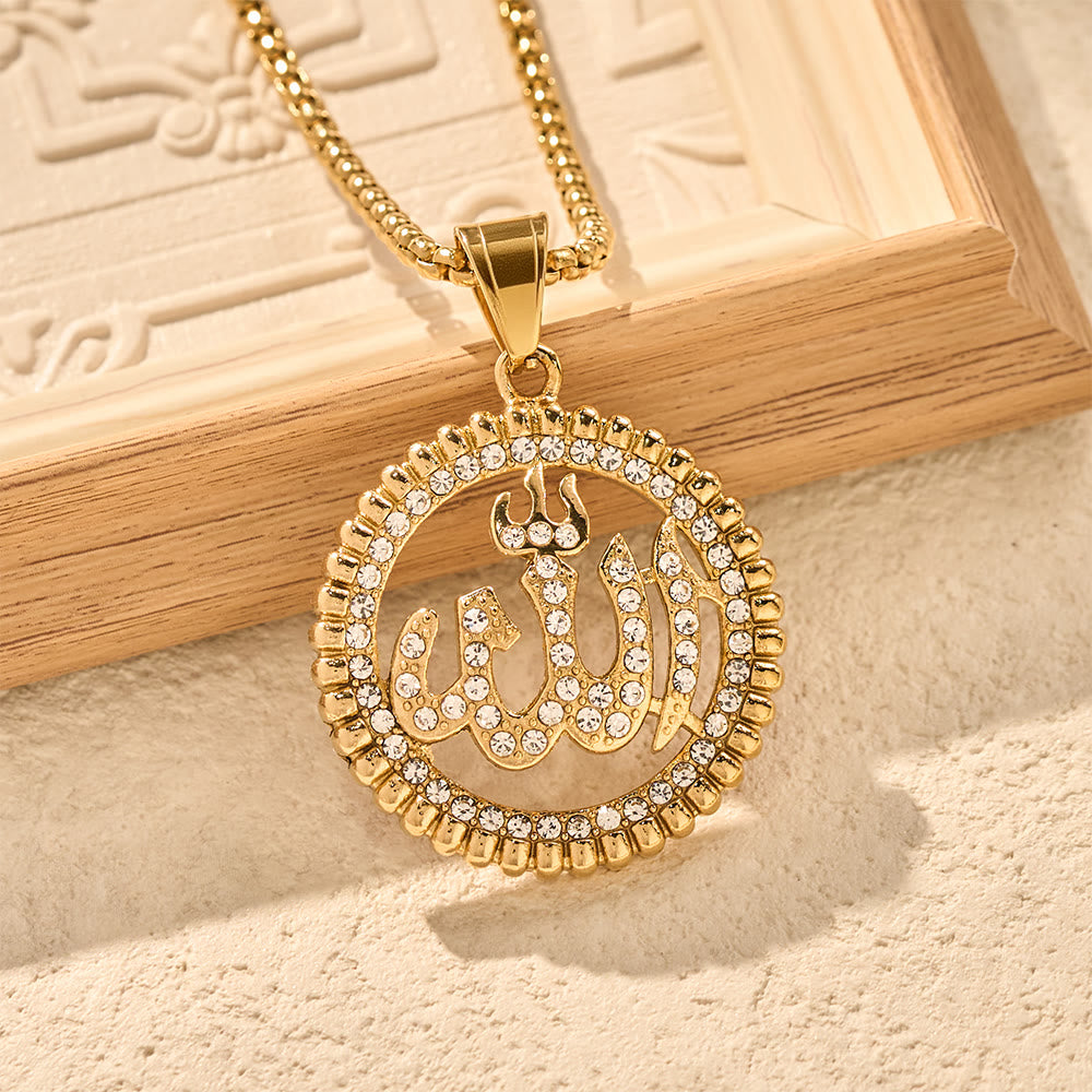 HilalHaven Lunar Oath Allah Script-Inscribed Crescent Pendant Necklace - image 8