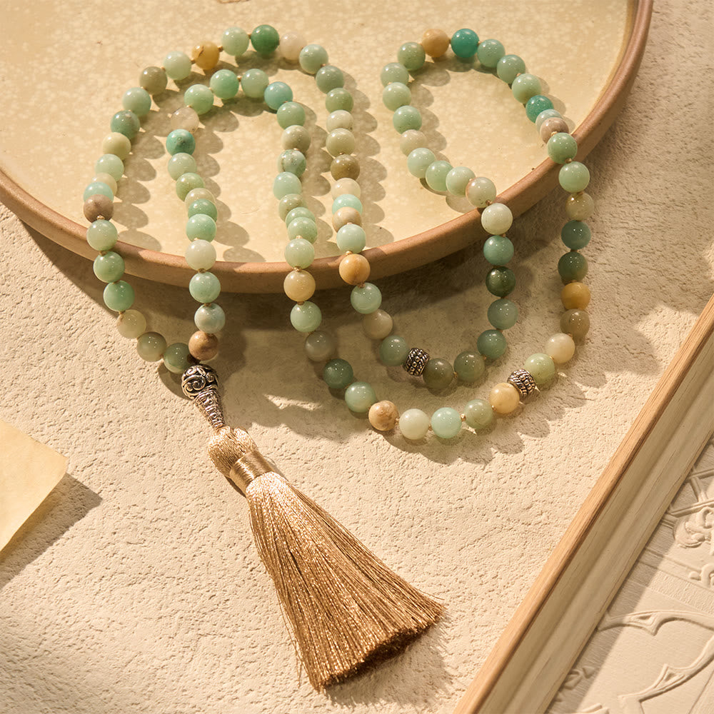 HilalHaven Desert Bloom Pastel Stone 99 Beads Tasbih  - Verdant Tasbih - image 1