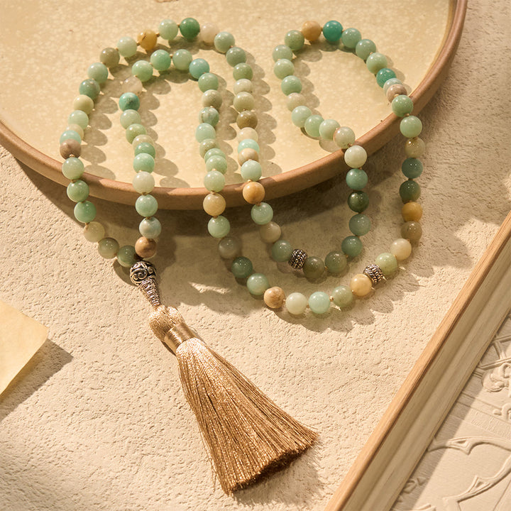 HilalHaven Desert Bloom Pastel Stone 99 Beads Tasbih  - Verdant Tasbih - image 1