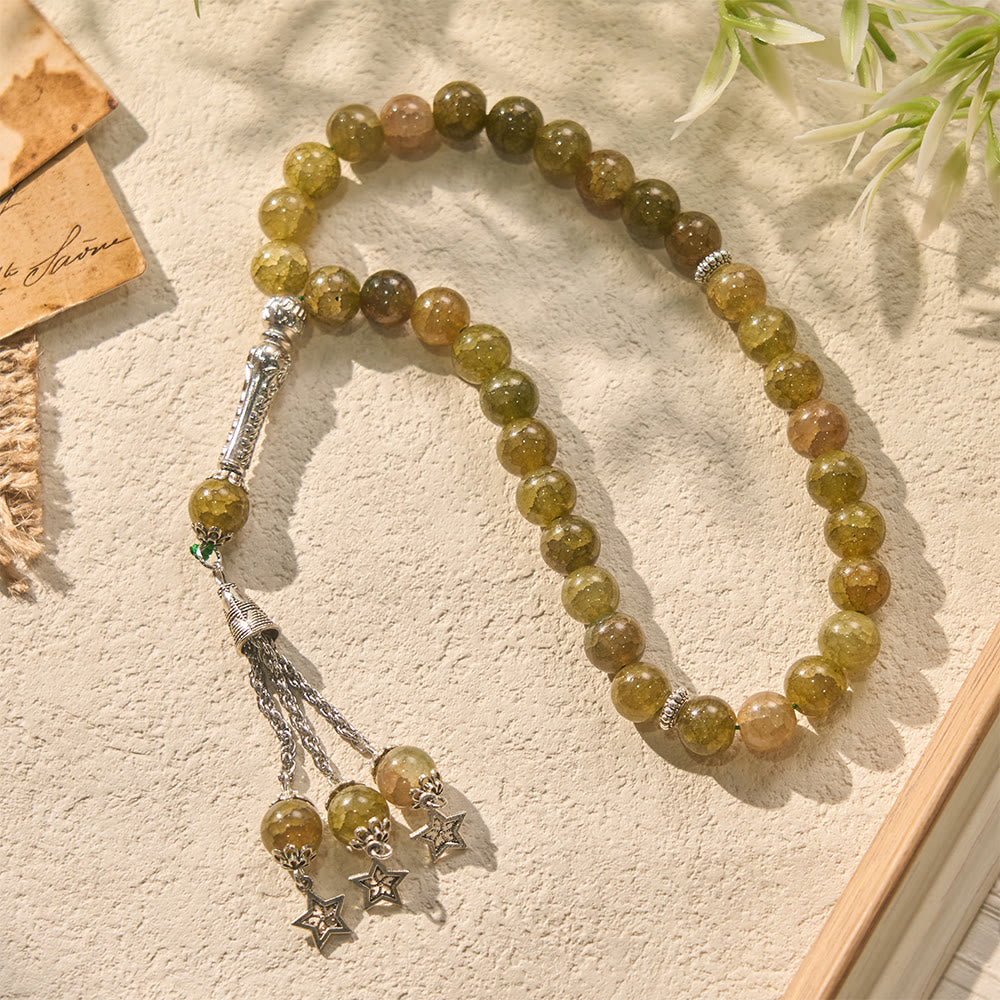 HilalHaven Celestial Whisper Faceted Glass 33 Beads Tasbih - image 1