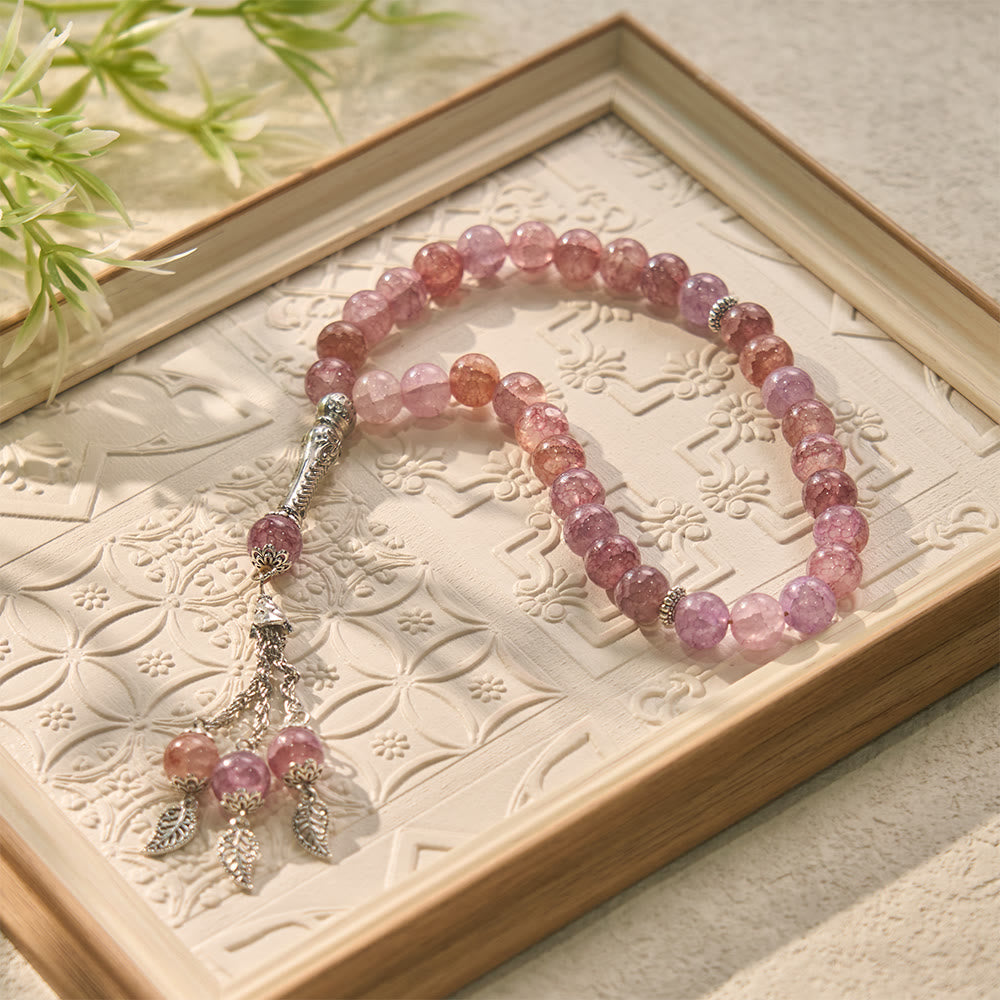 HilalHaven Celestial Whisper Faceted Glass 33 Beads Tasbih - Lavender - image 6