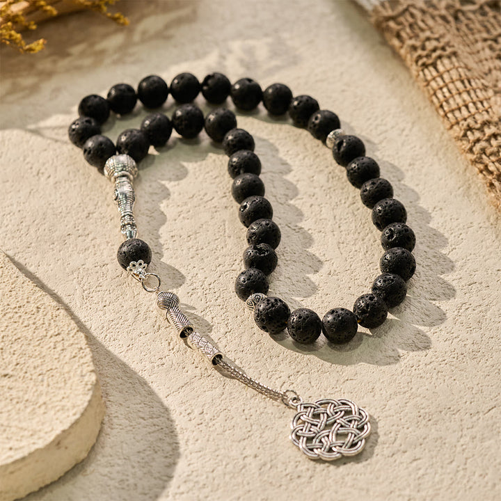 HilalHaven Volcanic Harmony Matte Black Stone 33 Beads Tasbih — Timeless Design - image 2