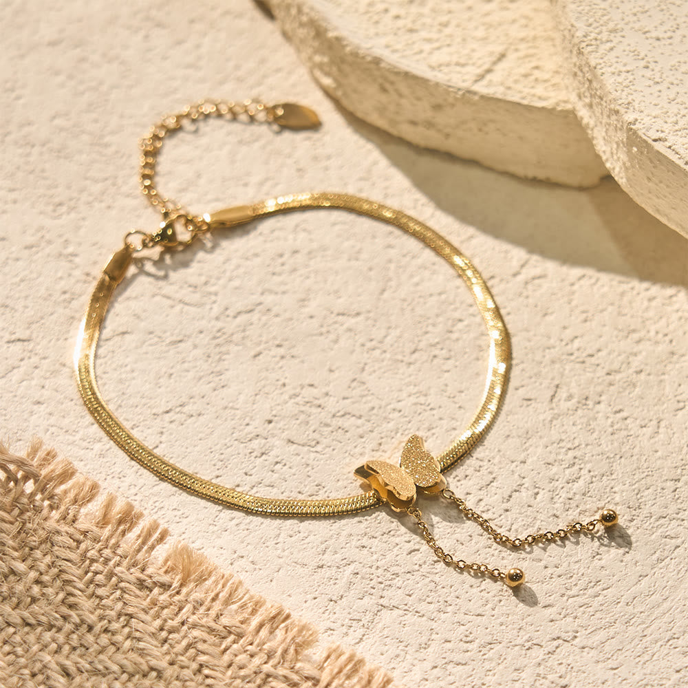 HilalHaven "Lunar Flutter" Butterfly Charm Tassel Bracelet - image 1