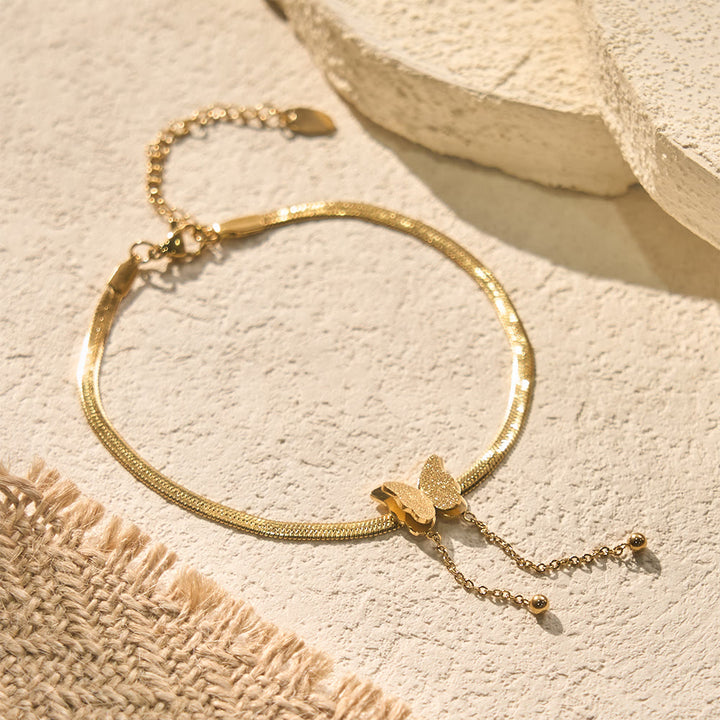 HilalHaven "Lunar Flutter" Butterfly Charm Tassel Bracelet - image 1