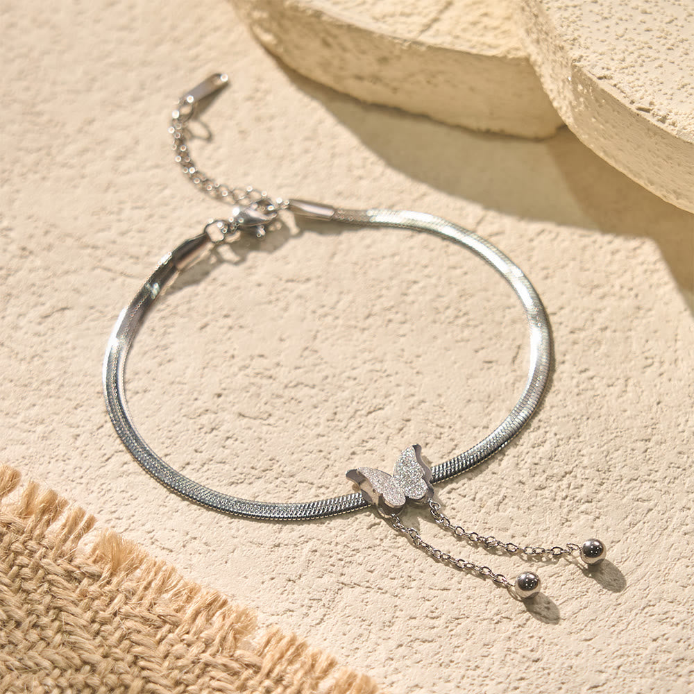 HilalHaven "Lunar Flutter" Butterfly Charm Tassel Bracelet - image 7