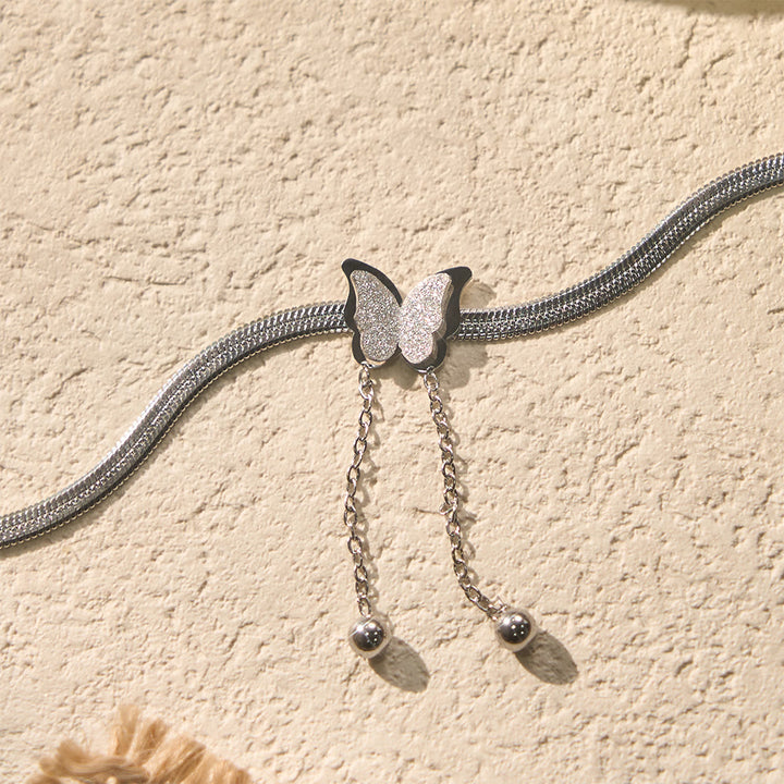 HilalHaven "Lunar Flutter" Butterfly Charm Tassel Bracelet - image 8