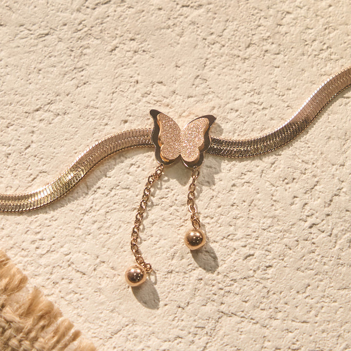 HilalHaven "Lunar Flutter" Butterfly Charm Tassel Bracelet - image 5