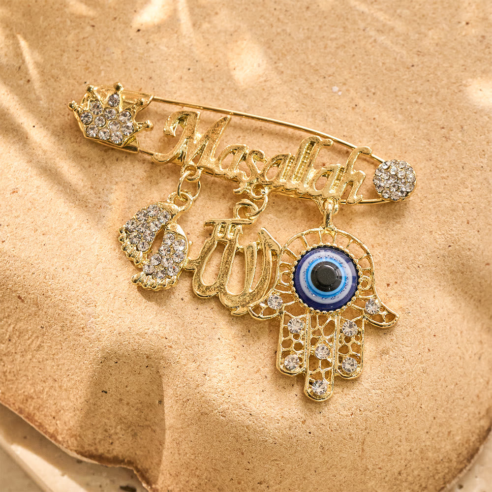 HilalHaven Sacred Assembly Multi Motif Brooch - Golden - image 0