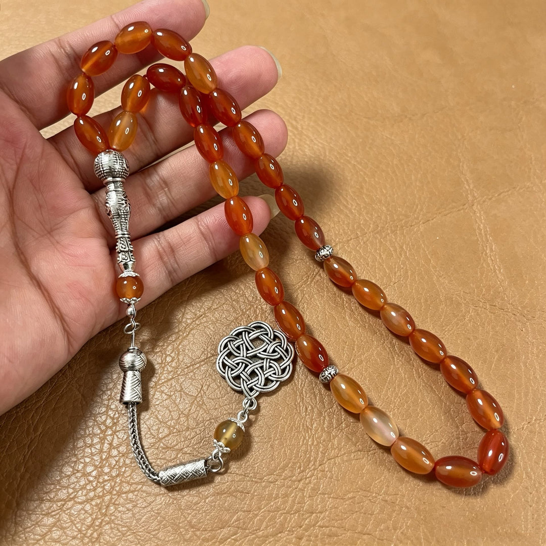 HilalHaven Sunset Glow Natural Stone 33 Beads Tasbih  - image 3