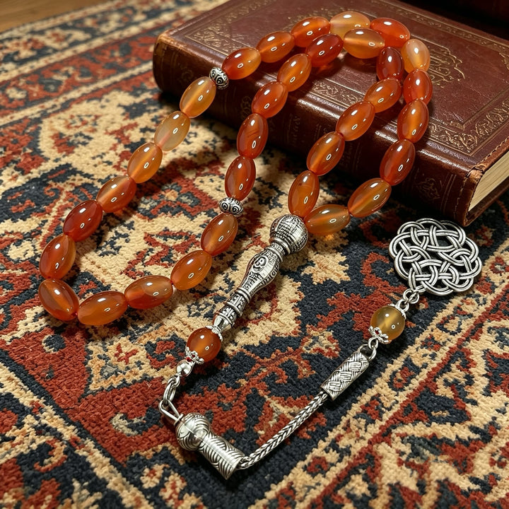 HilalHaven Sunset Glow Natural Stone 33 Beads Tasbih  - image 2
