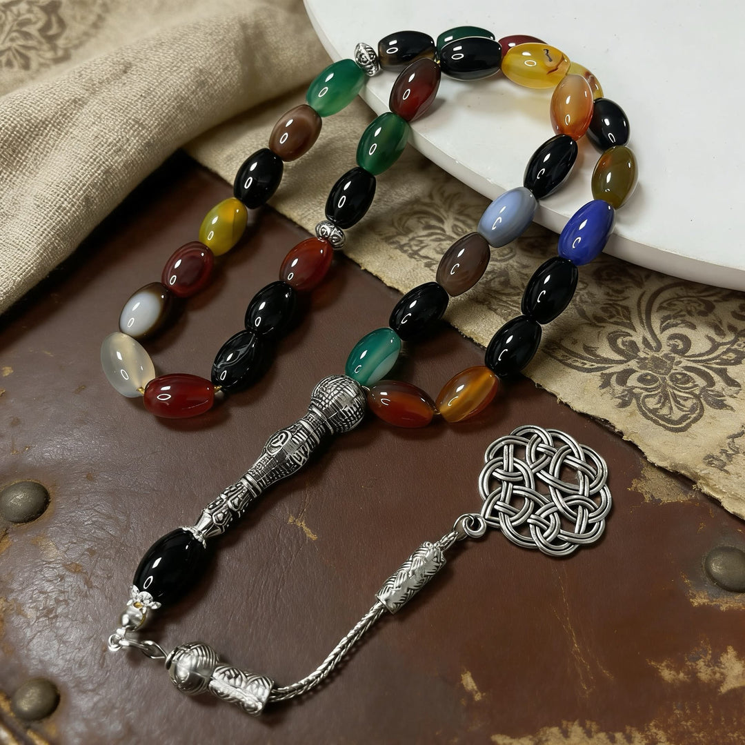 HilalHaven Chromatic Rhythm Agate 33 Beads Tasbih  - Chromatic Rhythm Tasbih - image 0