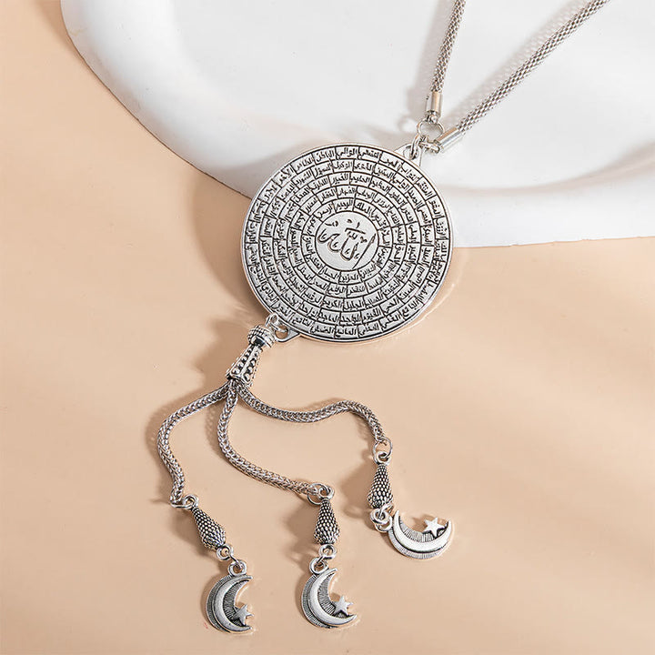 HilalHaven 99 Blessings Concentric Allah Car Pendant - Silver - image 3