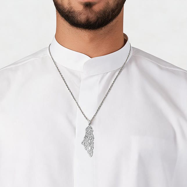 HilalHaven Land of Belonging Palestine Silhouette Pendant Necklace  - image 12