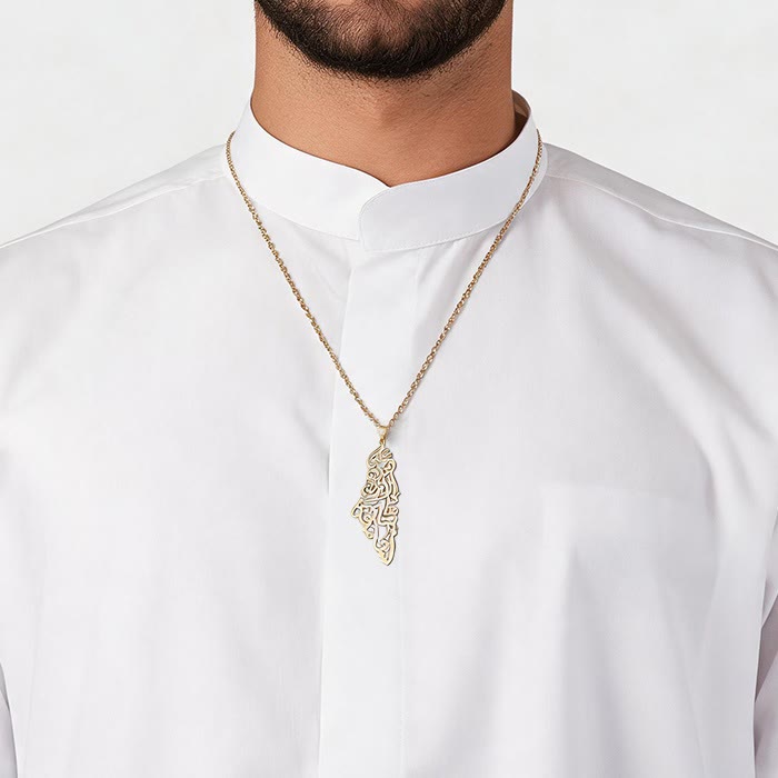 HilalHaven Land of Belonging Palestine Silhouette Pendant Necklace  - image 4