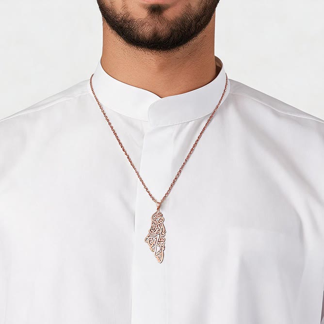 HilalHaven Land of Belonging Palestine Silhouette Pendant Necklace  - image 8