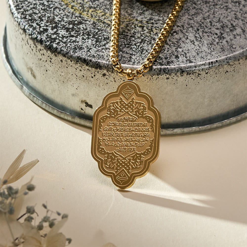 HilalHaven Arch of Blessing Ayatul Kursi Framed Pendant Necklace  - image 4