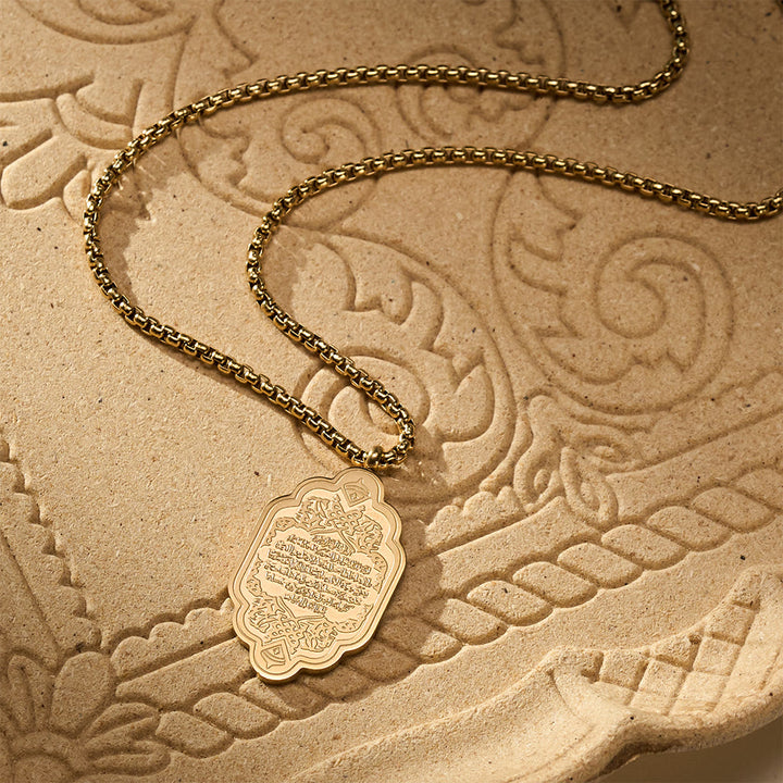 HilalHaven Arch of Blessing Ayatul Kursi Framed Pendant Necklace  - image 2