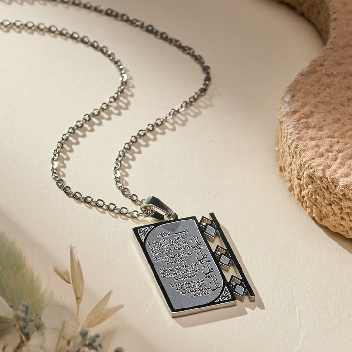 FREE Today: Grille Blessing 4 Quls Openwork Frame Calligraphy Necklace  - image 5