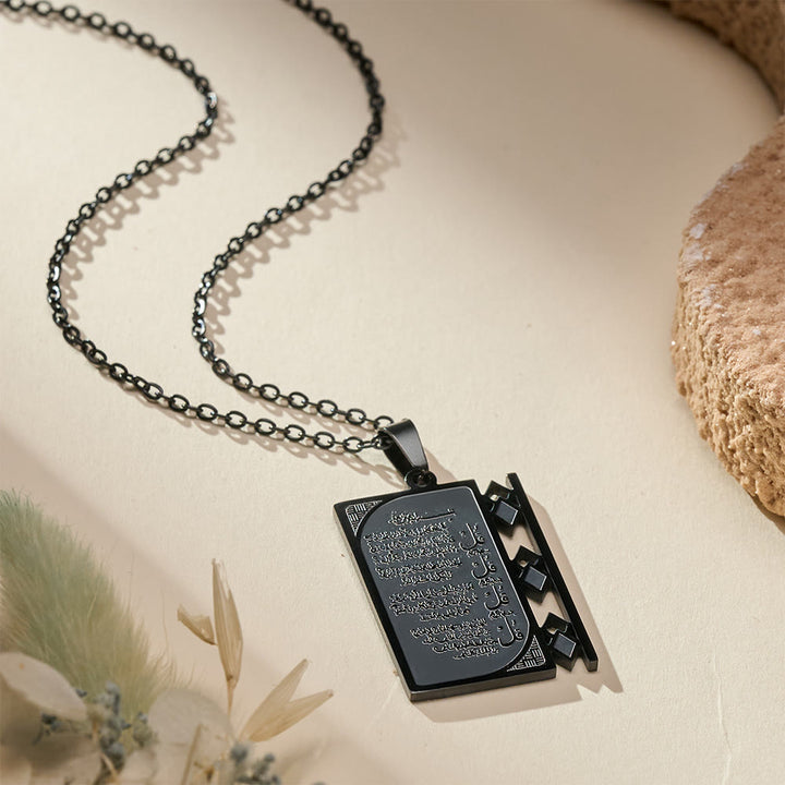 FREE Today: Grille Blessing 4 Quls Openwork Frame Calligraphy Necklace  - image 8
