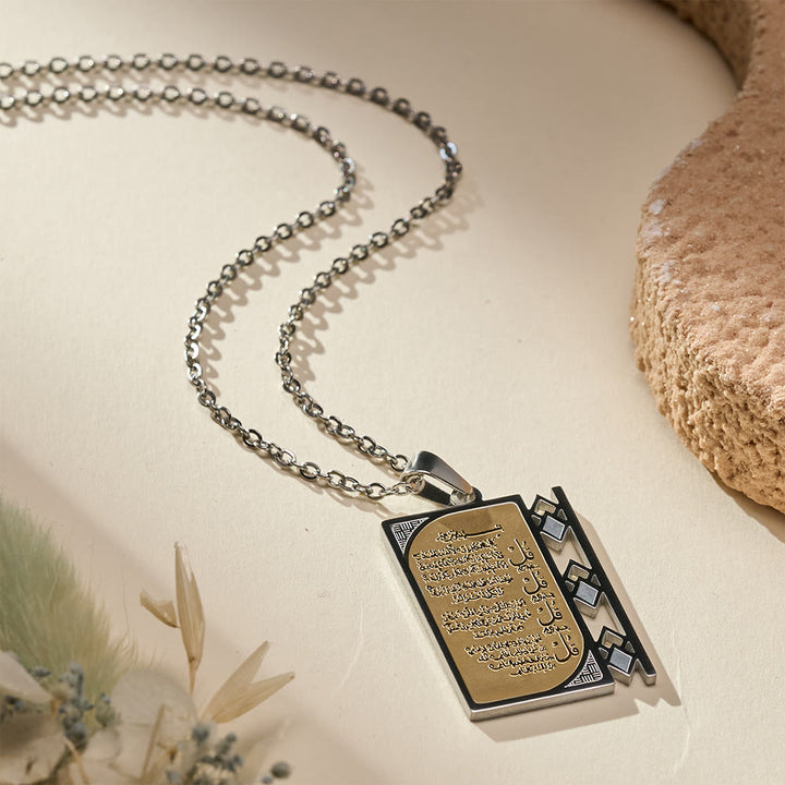 FREE Today: Grille Blessing 4 Quls Openwork Frame Calligraphy Necklace  - image 11