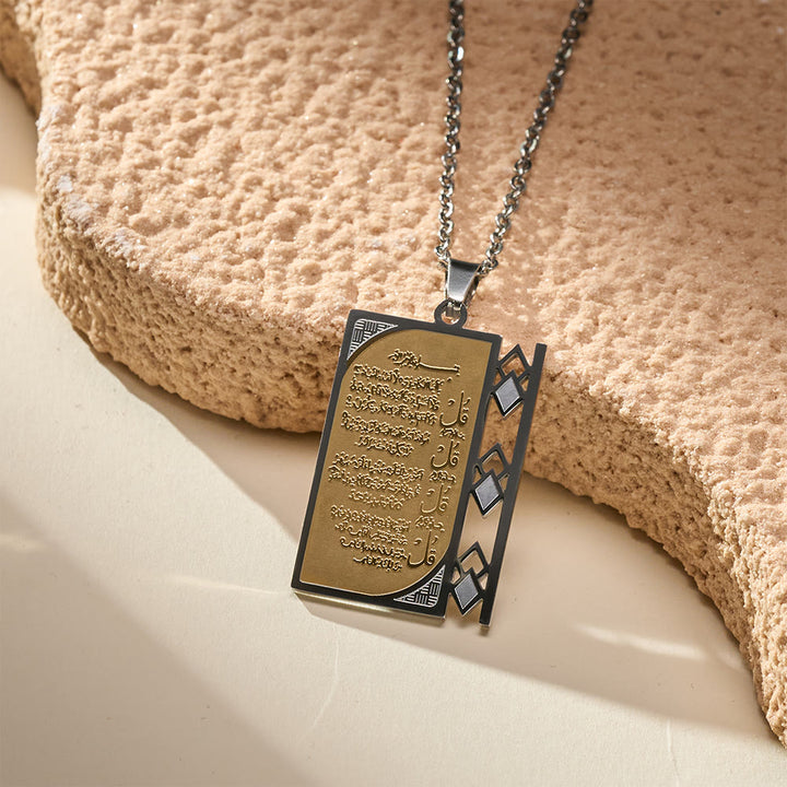 FREE Today: Grille Blessing 4 Quls Openwork Frame Calligraphy Necklace  - image 10