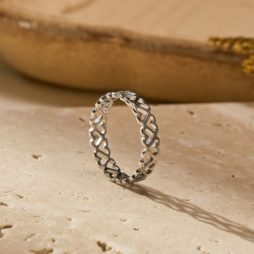 HilalHaven Bound Tenderness Linked Heart Ring - image 11