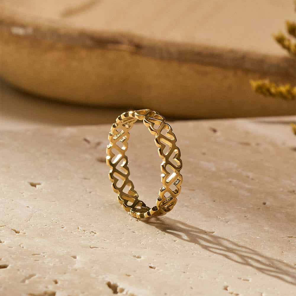 HilalHaven Bound Tenderness Linked Heart Ring - image 3