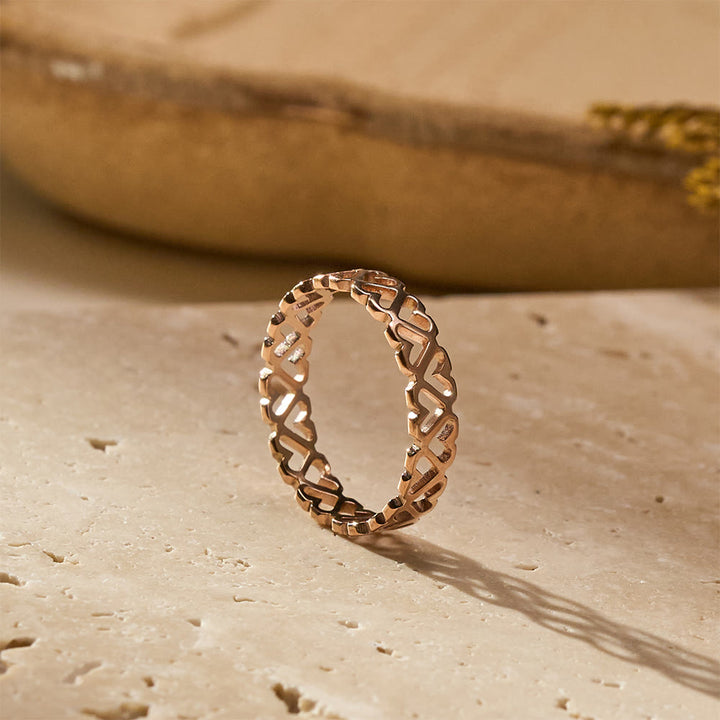 HilalHaven Bound Tenderness Linked Heart Ring - image 7