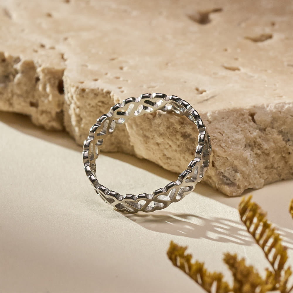 HilalHaven Bound Tenderness Linked Heart Ring - image 10
