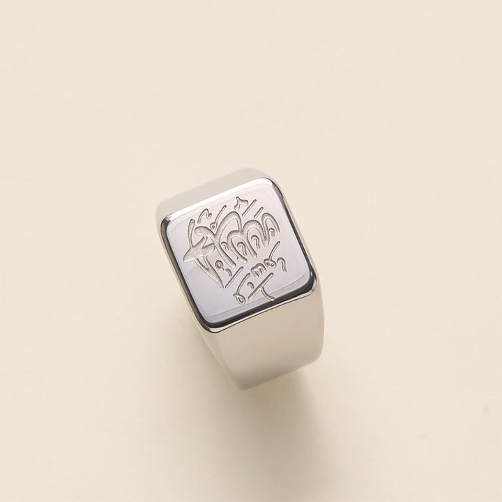 FREE TODAY: Stainless Steel Square Signet Ring——Allah Calligraphy Engraved Jewelry for Men &amp; Women - image 7