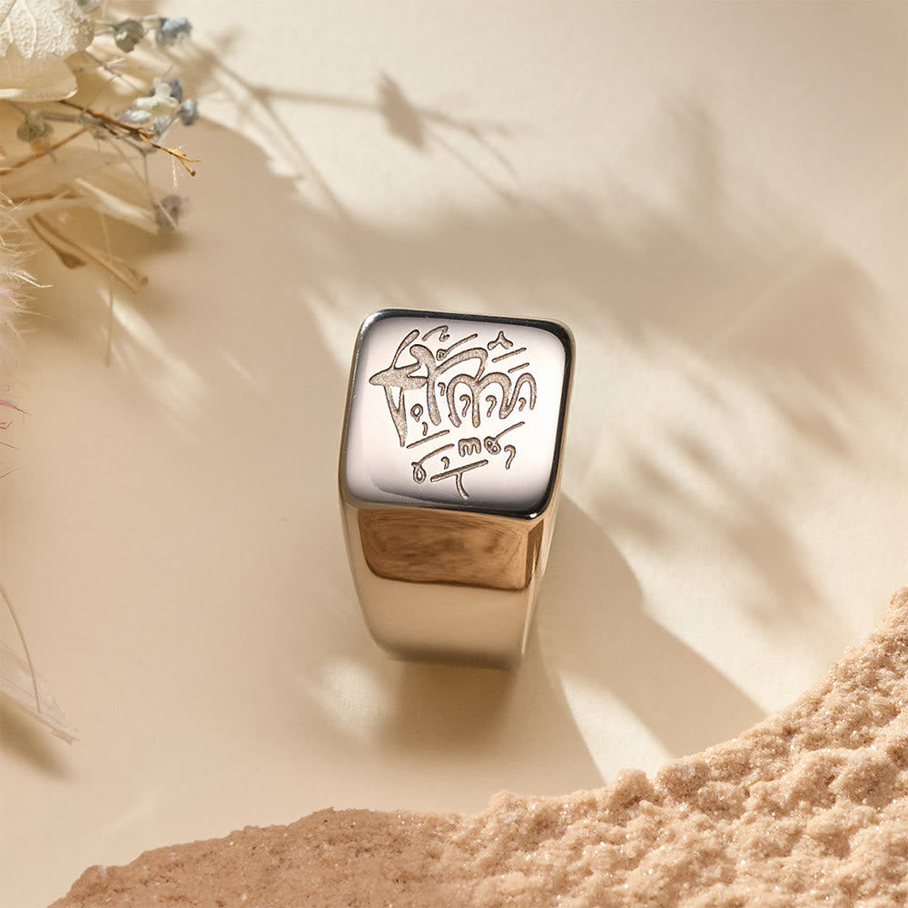 FREE TODAY: Stainless Steel Square Signet Ring——Allah Calligraphy Engraved Jewelry for Men &amp; Women - image 6